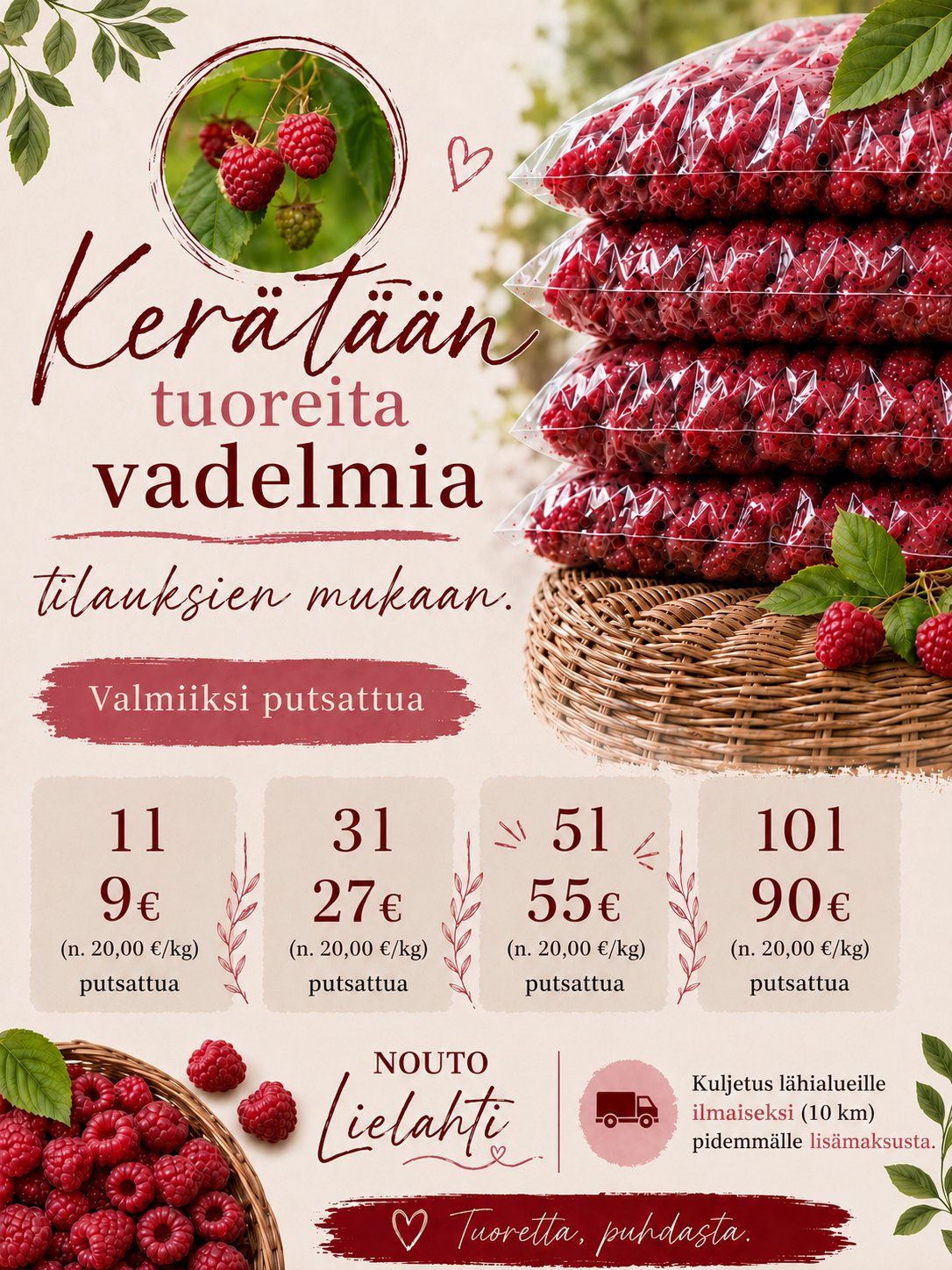 Metsä vadelmaa