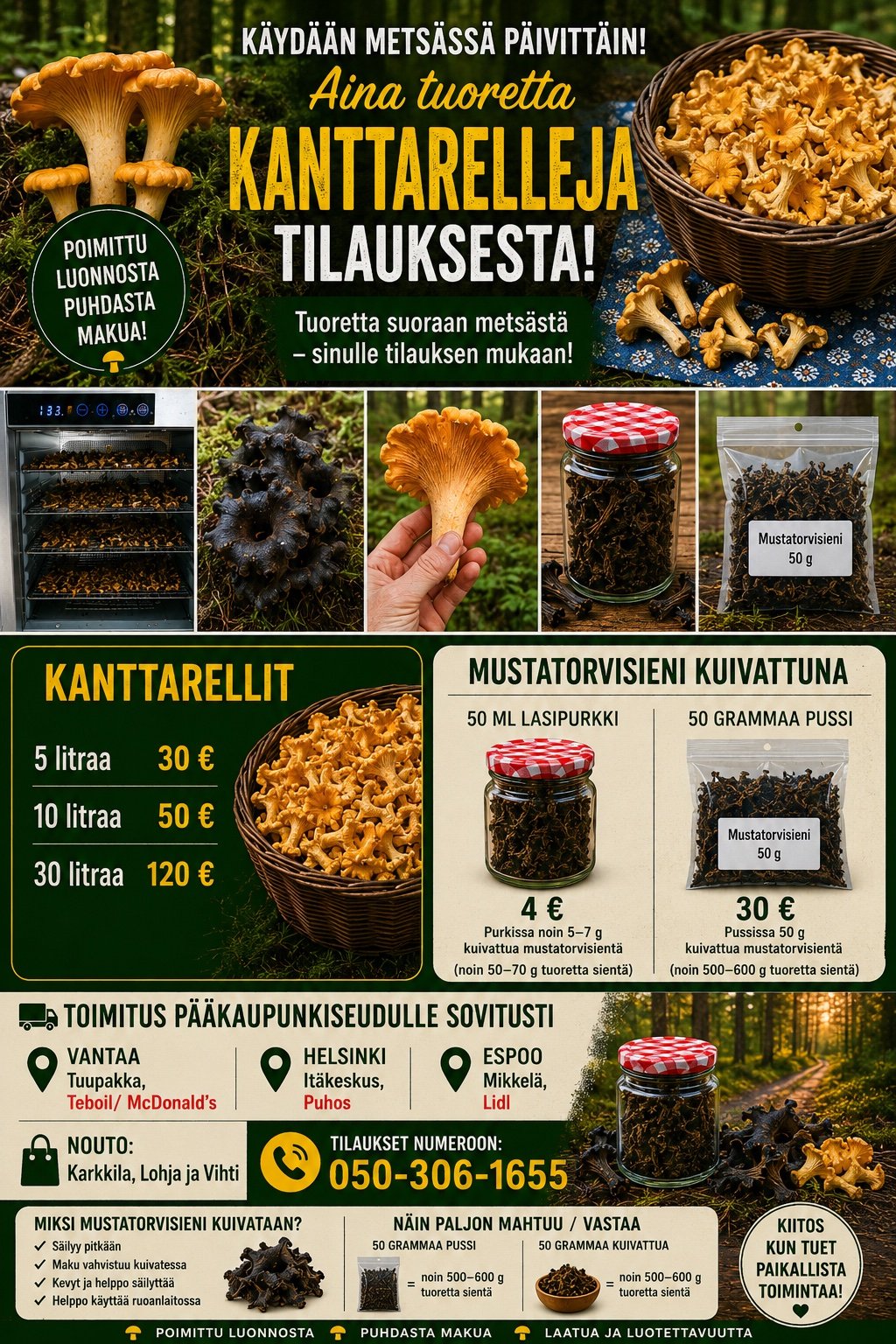 🍄 TUOREITA KANTTARELLEJA TILAUKSESTA! 🍄